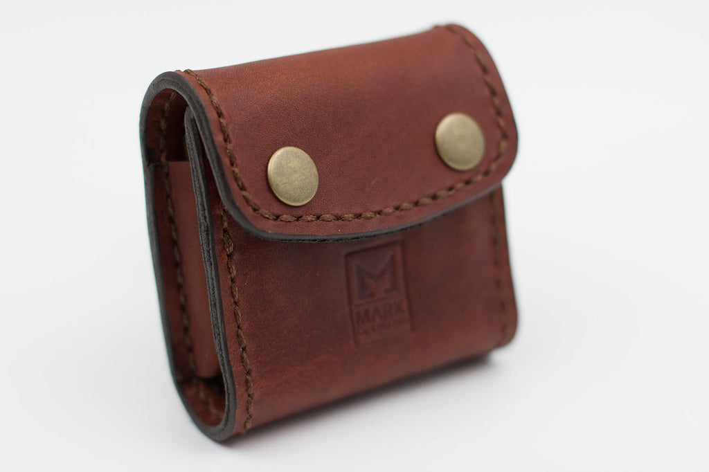 Brown 10-round leather ammo wallet