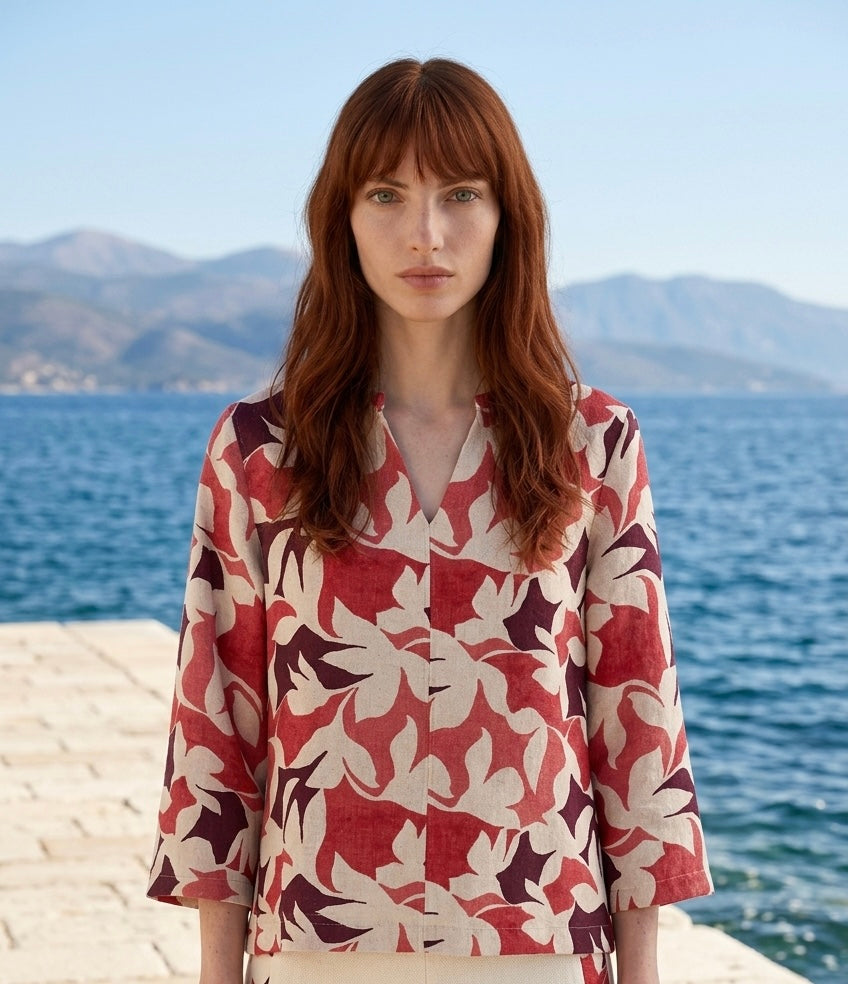 Linen Rayon blend summer top
