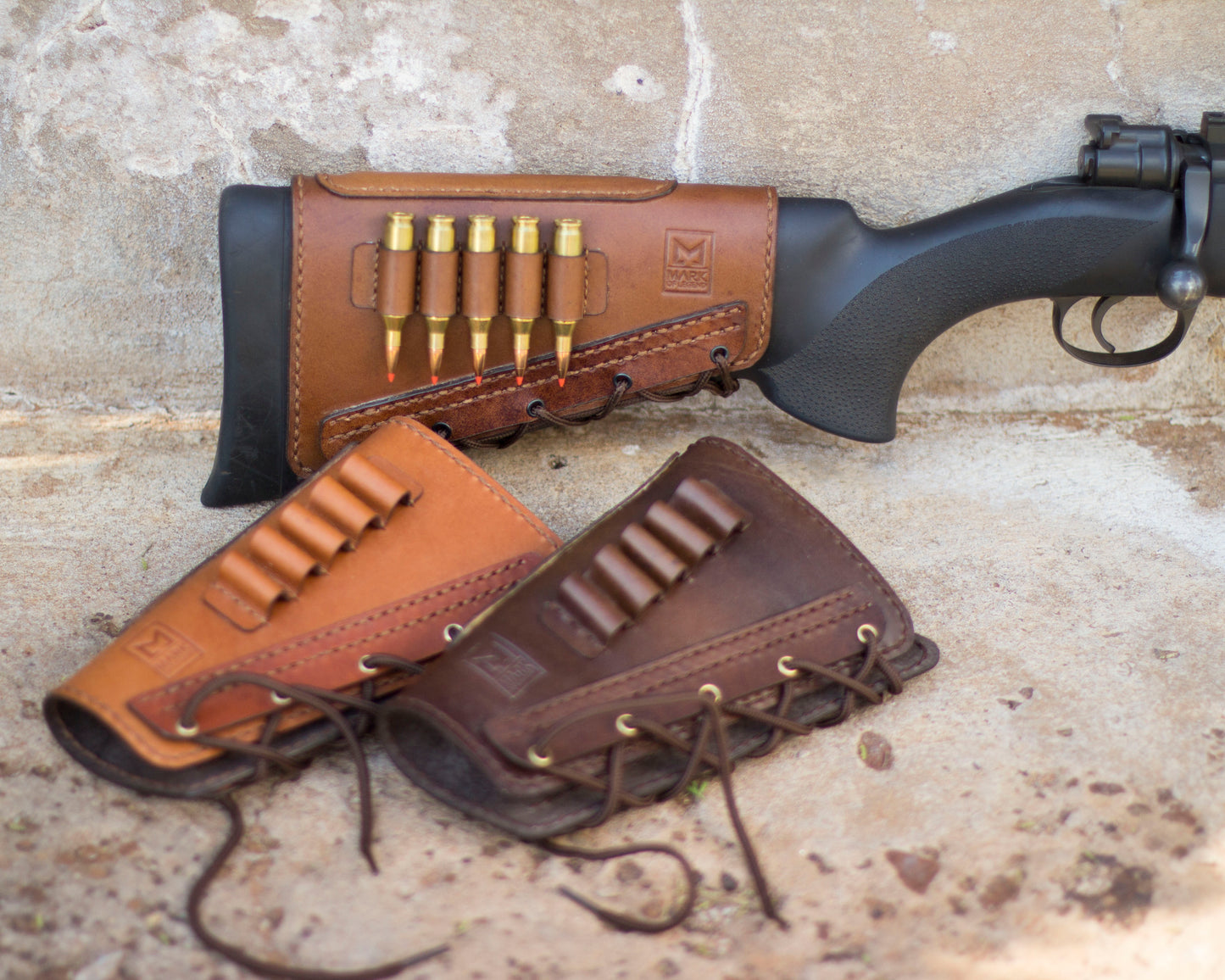 Leather buttstock cover and ammo holder