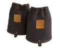 Handmade full-grain leather gaiters by Mark of Legend, available from Yisipho in Dark Brown or Tan and three sizes.