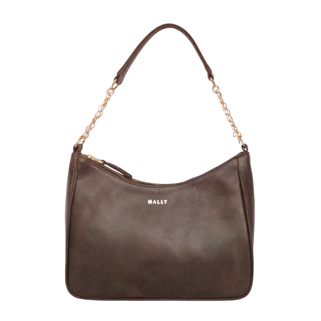 Silvia Leather Baguette Bag