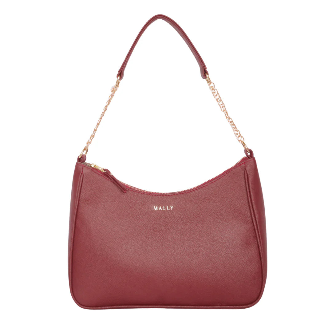 Silvia Leather Baguette Bag