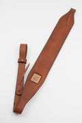 Brown handcrafted leather rifle sling