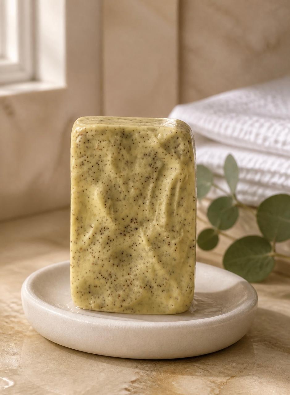 Yisipho Small Batch Artisanal Soap - Exfoliating Lemon and Rosemary Essential Oils